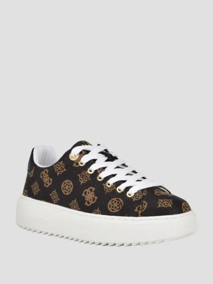 Women GUESS Sneakers Denesa Peony LowTop Sneakers Medium Brown