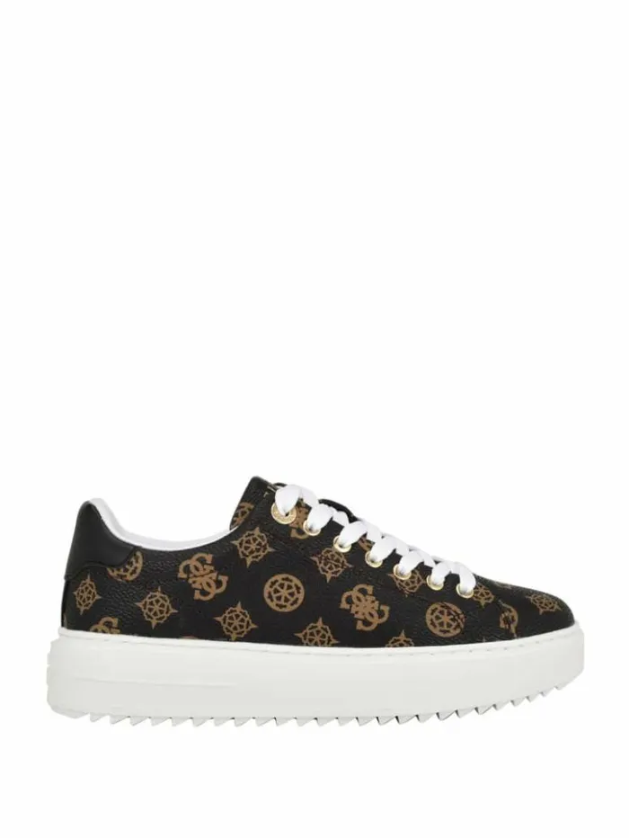 Women GUESS Sneakers Denesa Peony LowTop Sneakers Medium Brown