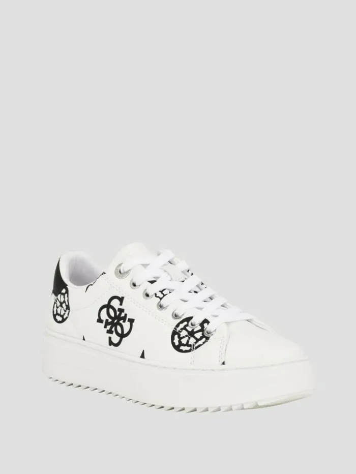 Women GUESS Sneakers Denesa Peony LowTop Sneakers White Logo