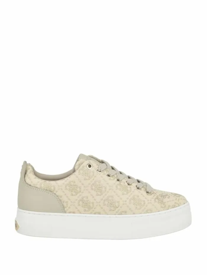 Women GUESS Sneakers Giaa Logo Print LowTop Sneakers Gold