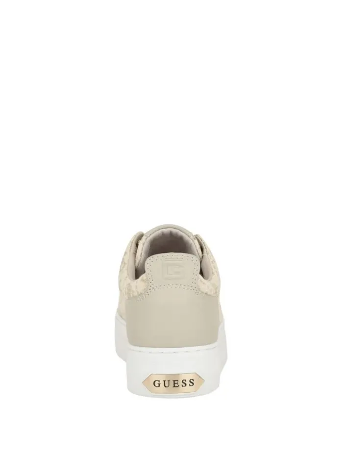 Women GUESS Sneakers Giaa Logo Print LowTop Sneakers Gold