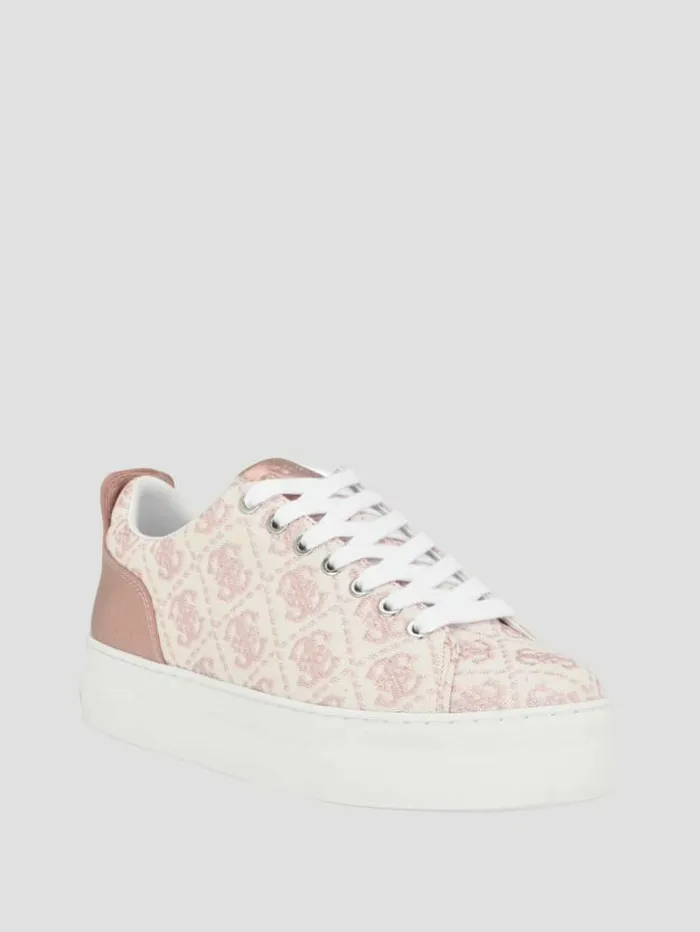 Women GUESS Sneakers Giaa Logo Print LowTop Sneakers Medium Pink Logo