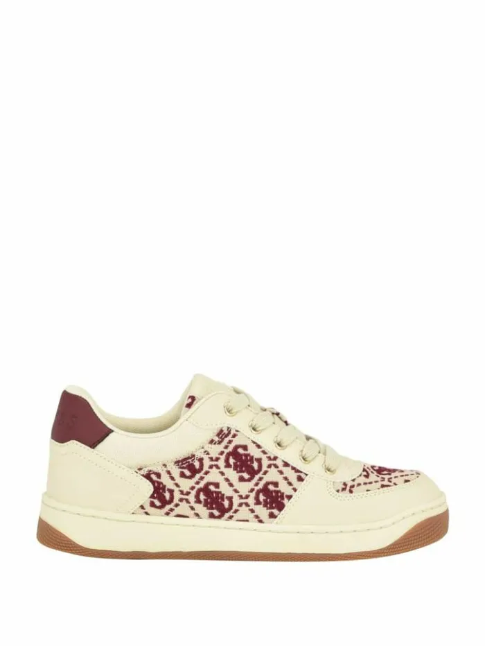 Women GUESS Sneakers Invited Jacquard Low Top Medium Natural 101