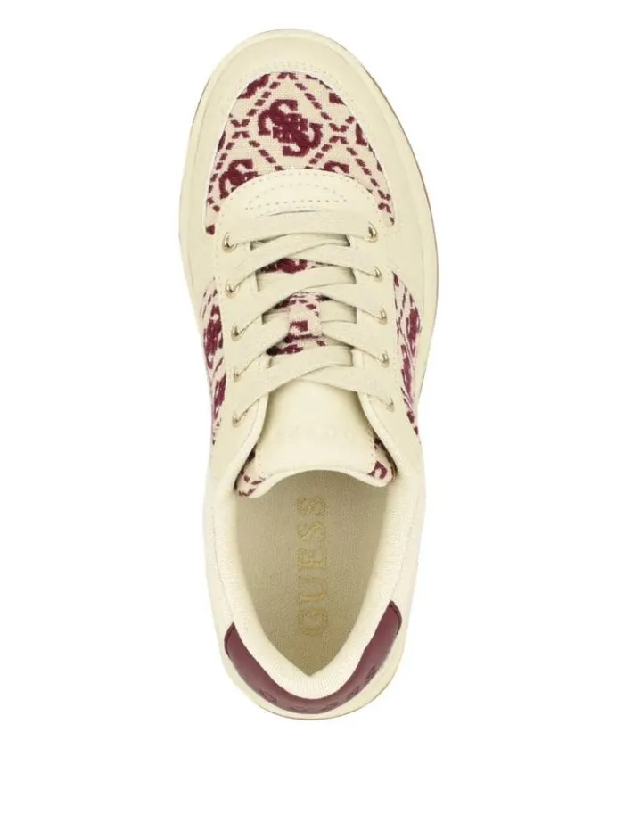 Women GUESS Sneakers Invited Jacquard Low Top Medium Natural 101