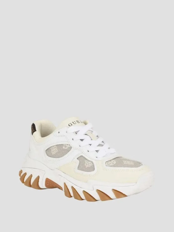 Women GUESS Sneakers Norina Peony Jogger Sneakers Wht Floral