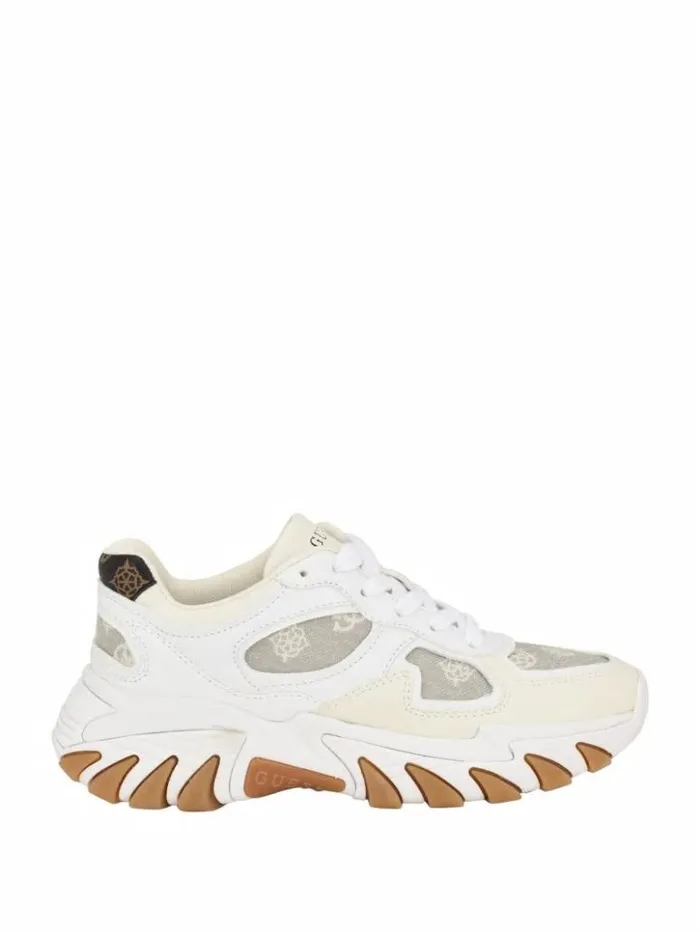 Women GUESS Sneakers Norina Peony Jogger Sneakers Wht Floral