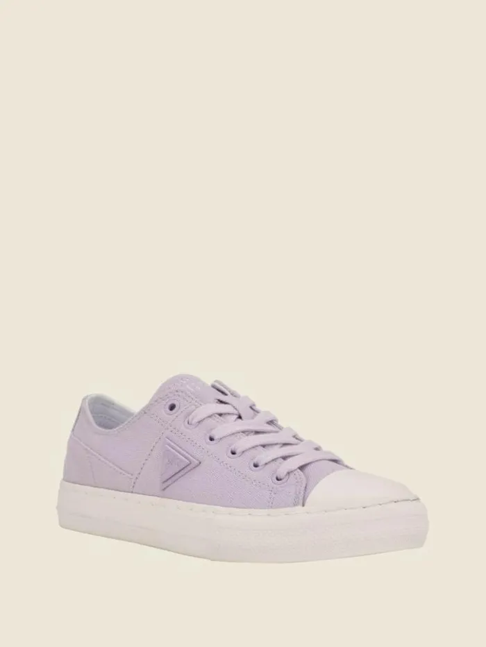Women GUESS Sneakers Pranze LowTop Canvas Sneakers Open Purple
