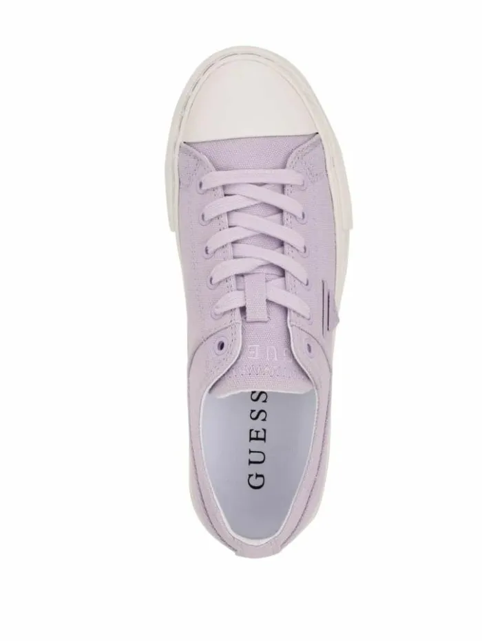 Women GUESS Sneakers Pranze LowTop Canvas Sneakers Open Purple