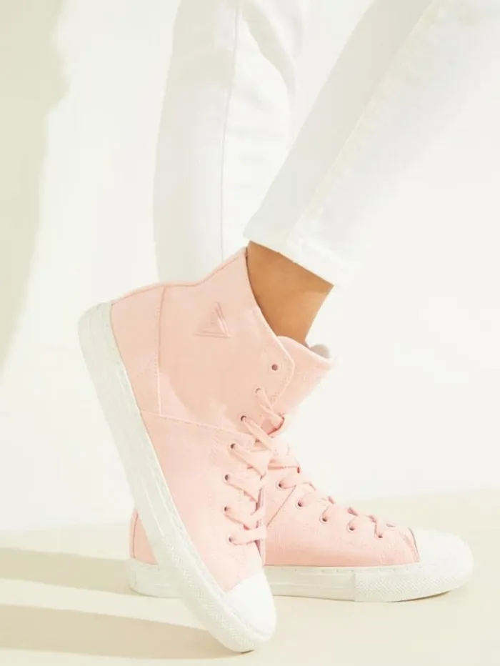 Women GUESS Sneakers Prinze HighTop Canvas Sneakers Light Pink