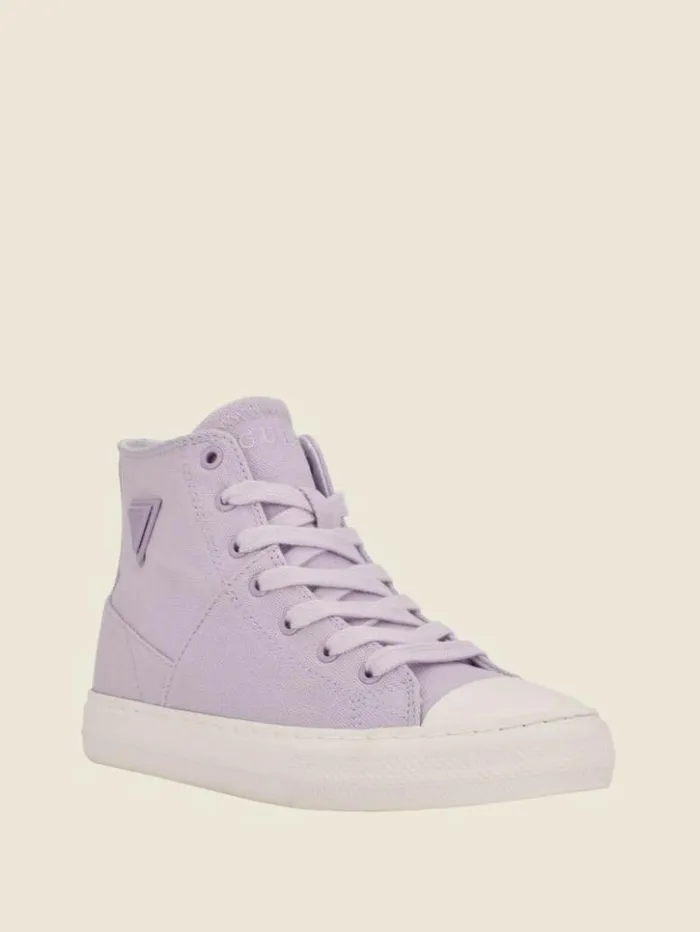 Women GUESS Sneakers Prinze HighTop Canvas Sneakers Open Purple