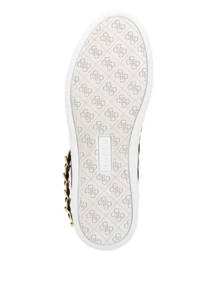 Women GUESS Sneakers Reney Chain Quilted Sneakers Black 001