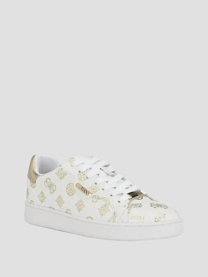 Women GUESS Sneakers Renzy Debossed Logo LowTop Sneakers Gold
