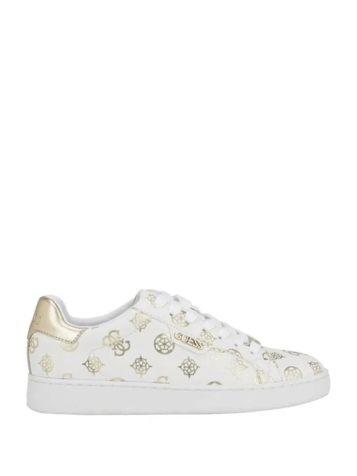 Women GUESS Sneakers Renzy Debossed Logo LowTop Sneakers Gold