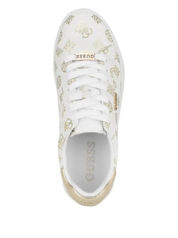 Women GUESS Sneakers Renzy Debossed Logo LowTop Sneakers Gold