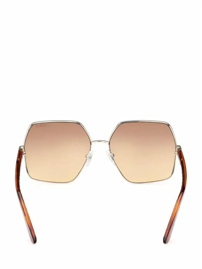 Women GUESS Sunglasses Aurora Oversized Trim Sunglasses Tortoise