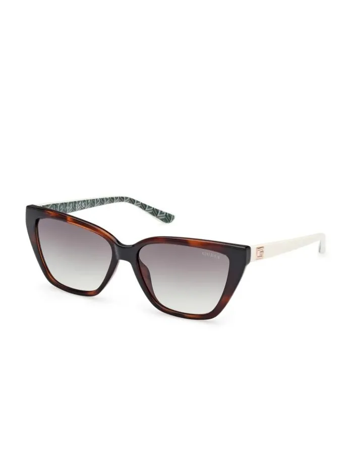 Women GUESS Sunglasses CatEye Signature G Sunglasses Dark Havana