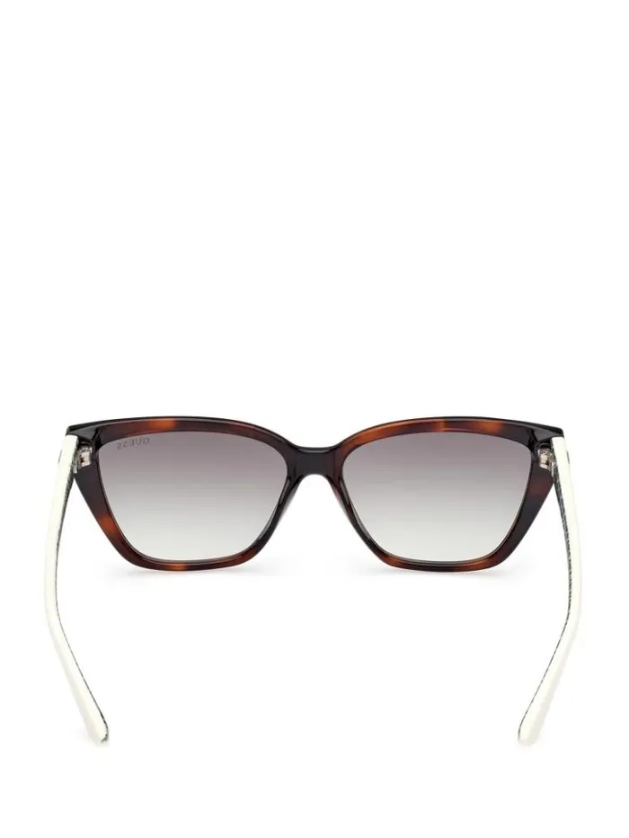 Women GUESS Sunglasses CatEye Signature G Sunglasses Dark Havana