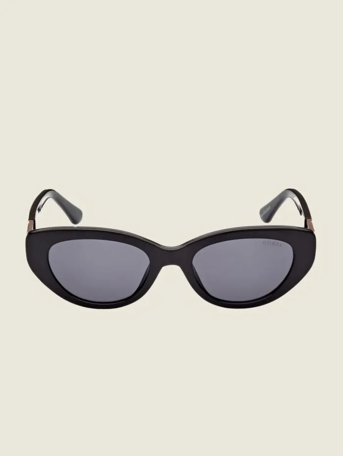 Women GUESS Sunglasses Colored Plastic CatEye Sunglasses Black