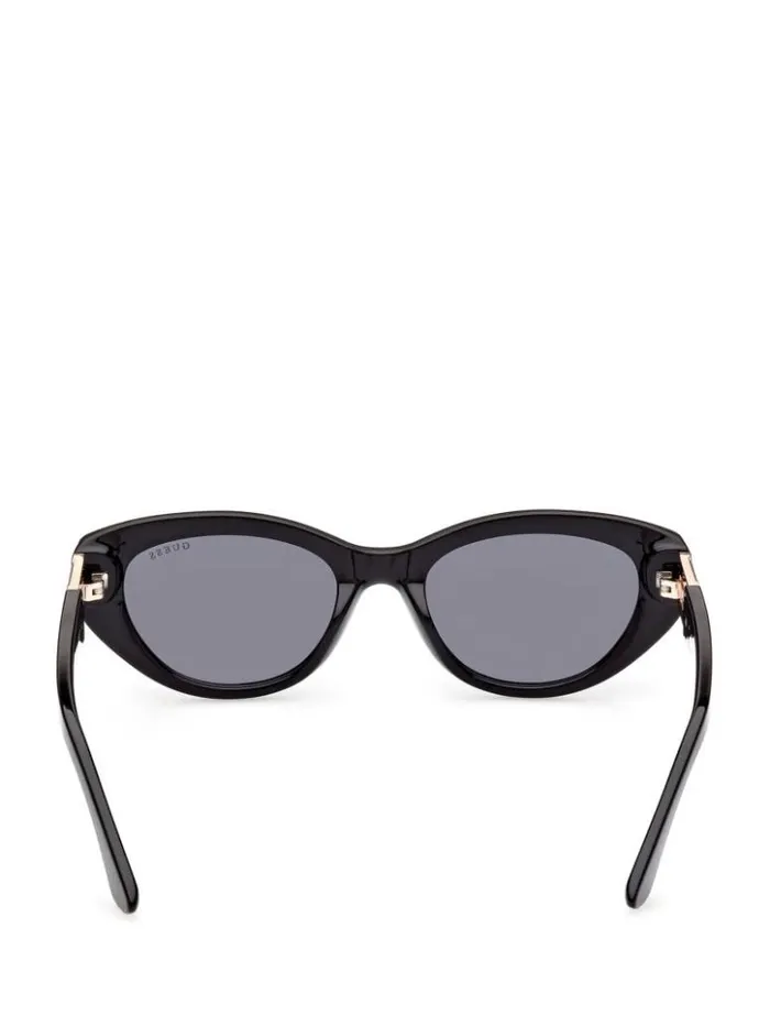 Women GUESS Sunglasses Colored Plastic CatEye Sunglasses Black