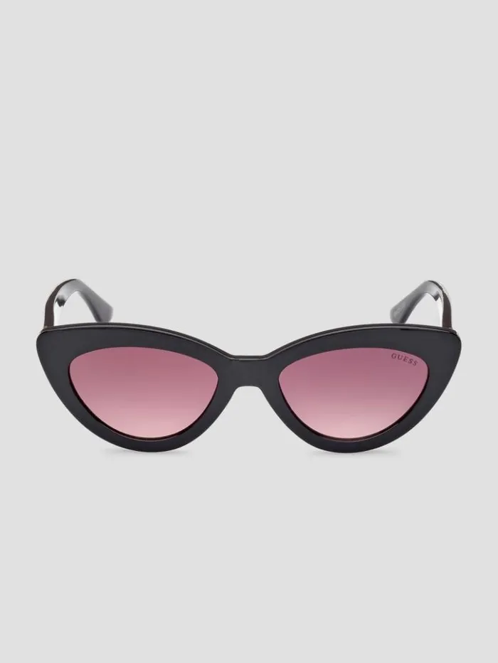 Women GUESS Sunglasses Kenzie Plastic CatEye Sunglasses Black