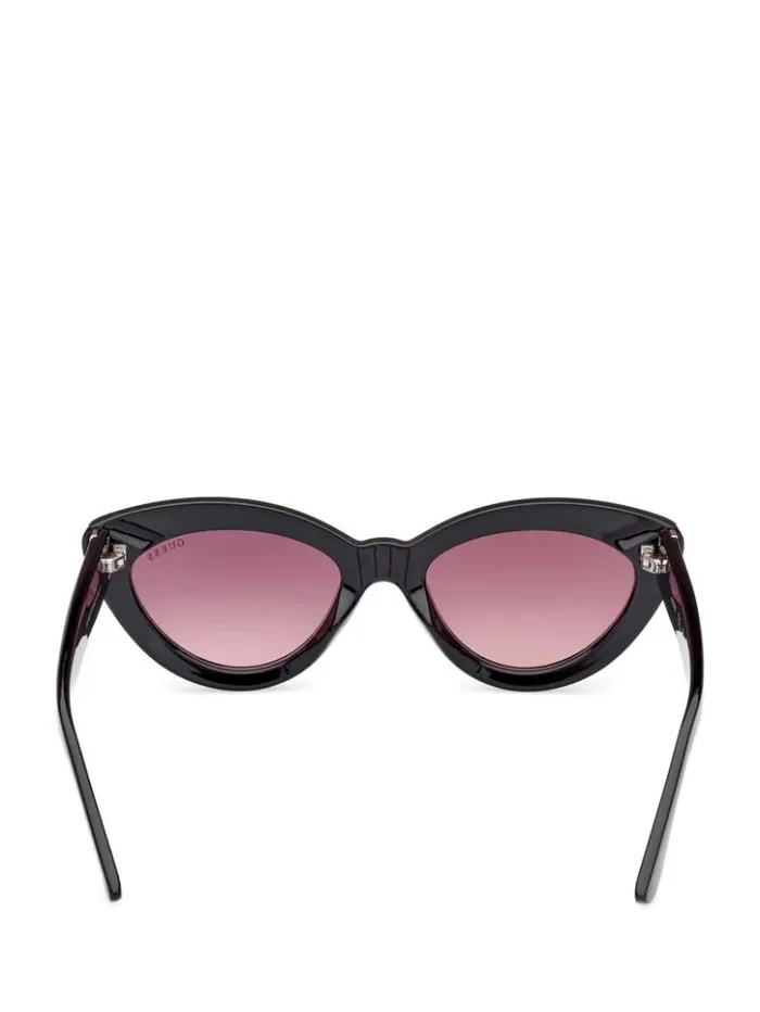 Women GUESS Sunglasses Kenzie Plastic CatEye Sunglasses Black