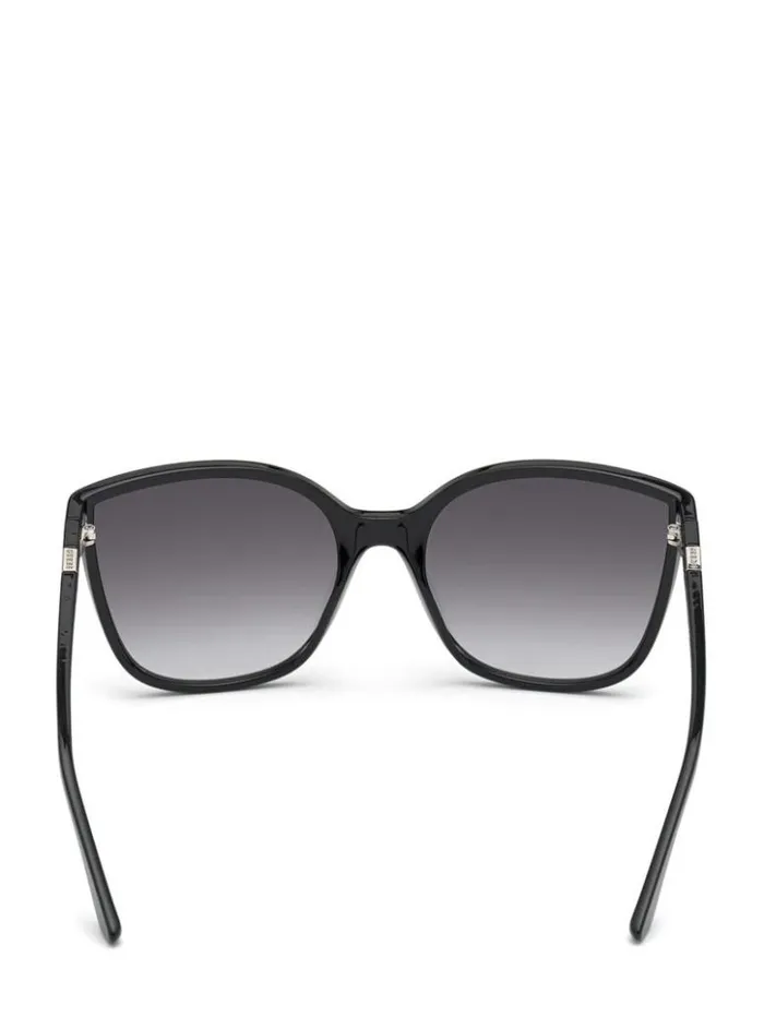 Women GUESS Sunglasses Oversized CatEye Sunglasses Silver