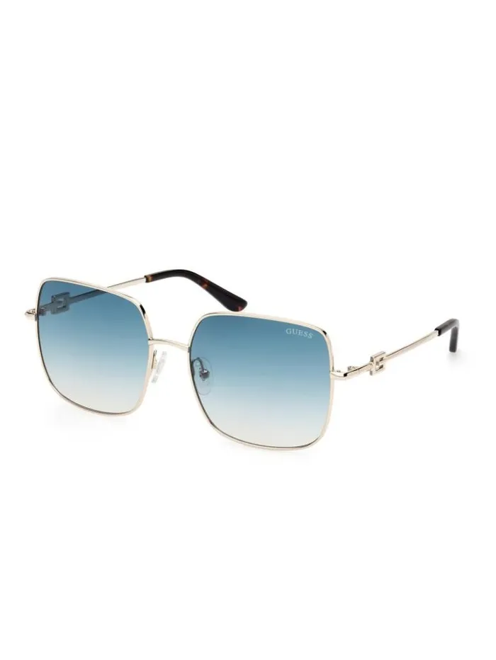 Women GUESS Sunglasses Oversized Square G Metal Sunglasses Gld