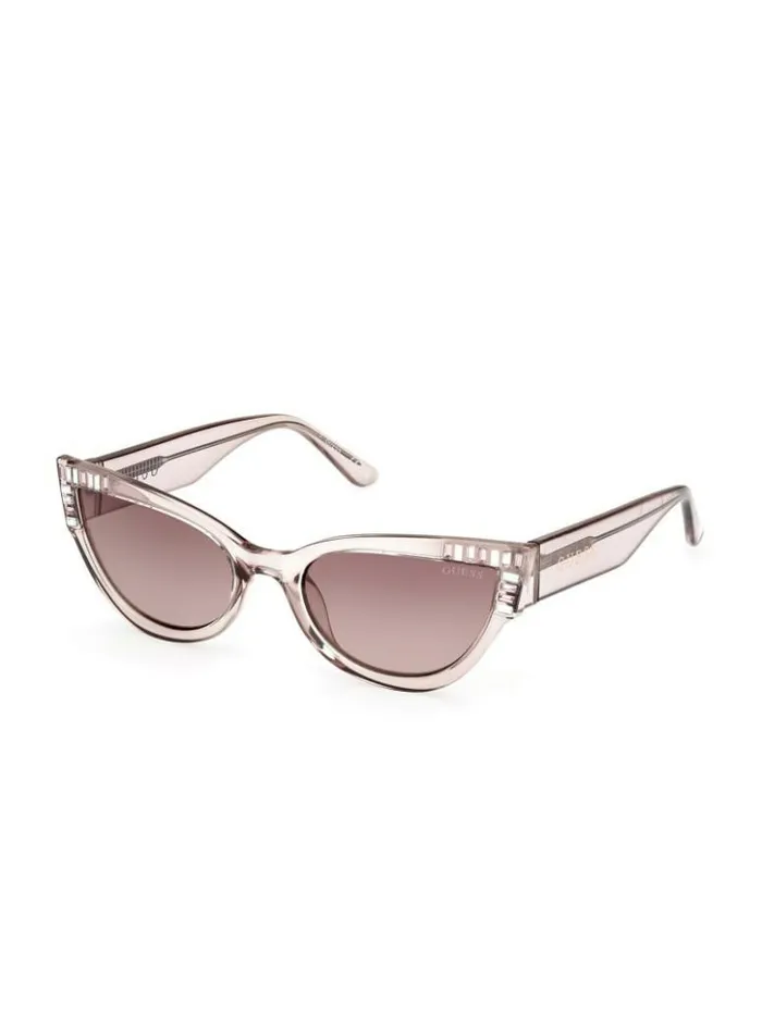 Women GUESS Sunglasses Plastic CatEye Stone Sunglasses Nude