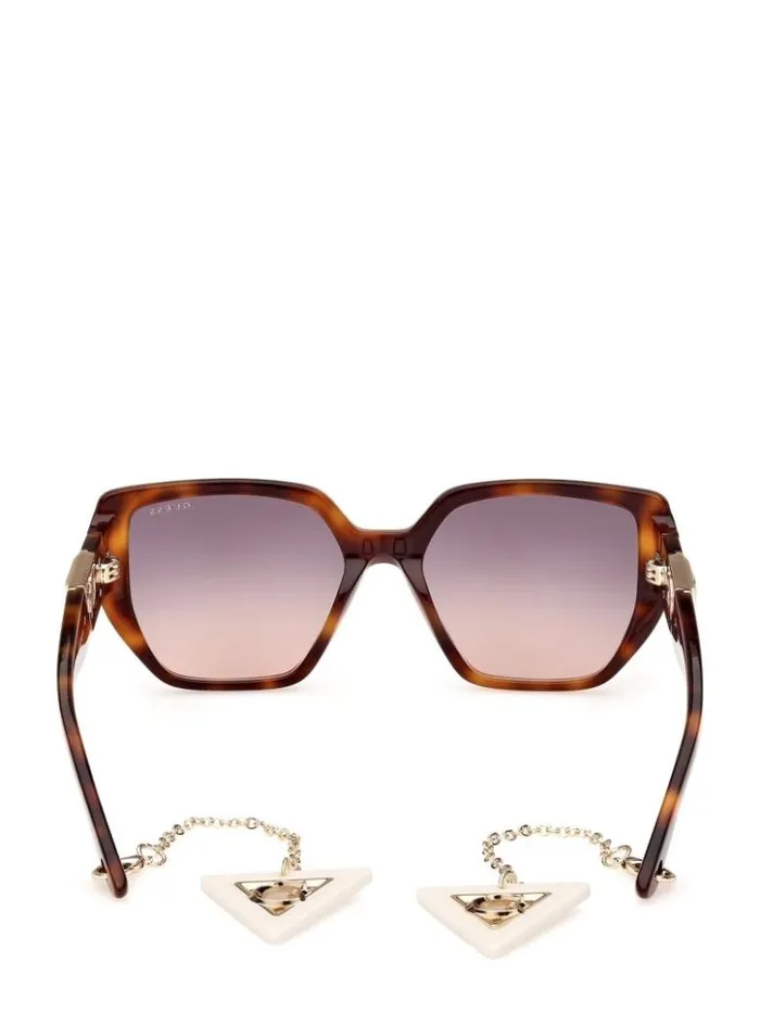 Women GUESS Sunglasses Plastic CatEye Sunglasses Tort