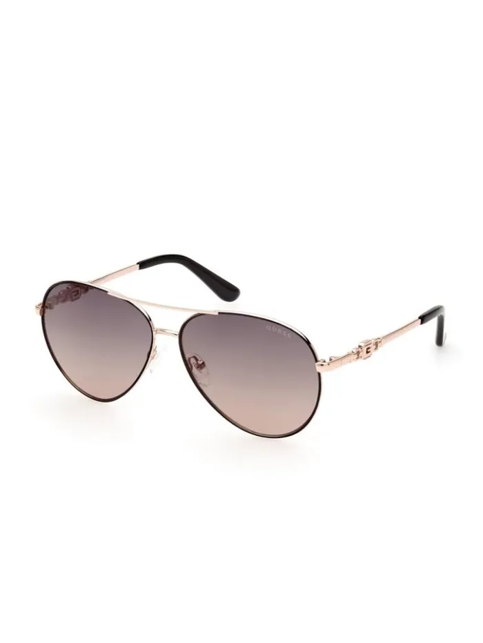 Women GUESS Sunglasses Square G Link Metal Aviator Sunglasses 05b black