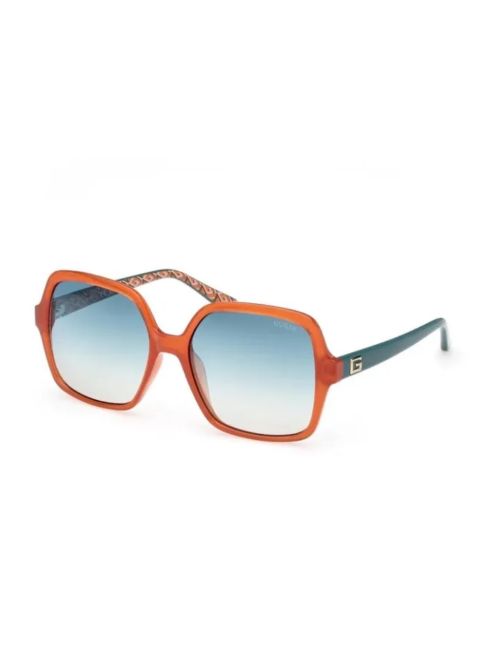Women GUESS Sunglasses Square G Plastic Sunglasses Orange