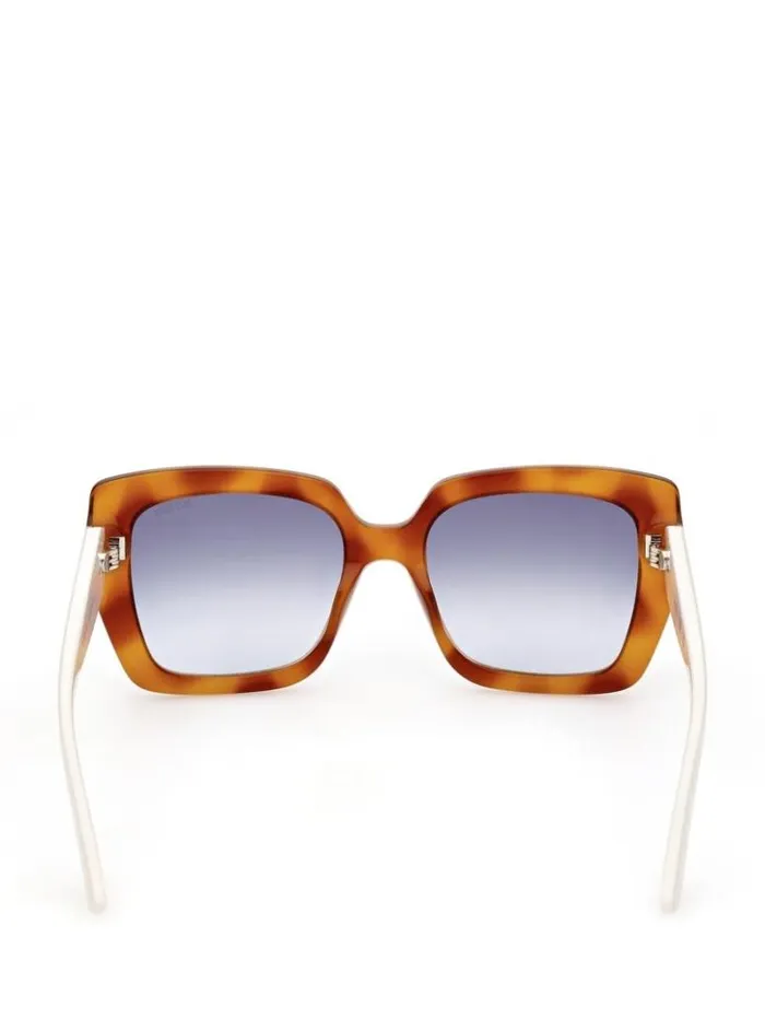 Women GUESS Sunglasses Square Logo Print Plastic Sunglasses Tort