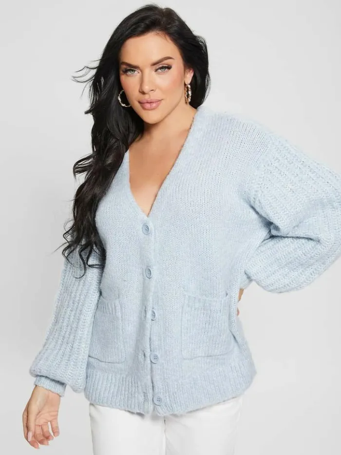 Women GUESS Sweaters and Knits Eco Hiro Knit Cardigan Sweater Higher Cloud Multi Women GUESS Sweaters and Knits Eco Hiro Knit Cardigan Sweater Higher Cloud Multi