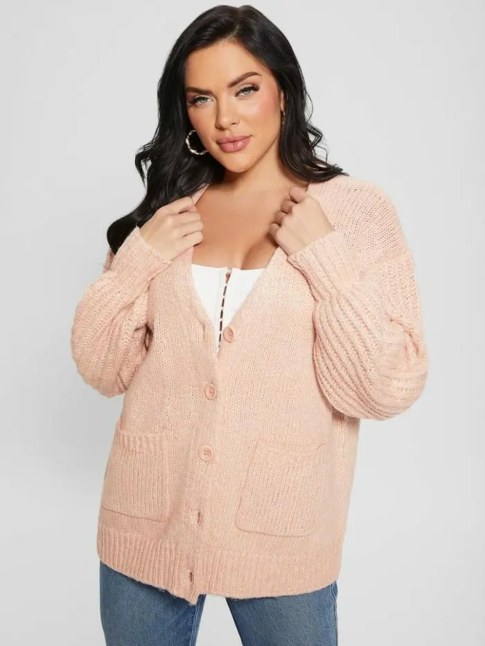 Women GUESS Sweaters and Knits Eco Hiro Knit Cardigan Sweater Smooth Pink Multi Women GUESS Sweaters and Knits Eco Hiro Knit Cardigan Sweater Smooth Pink Multi