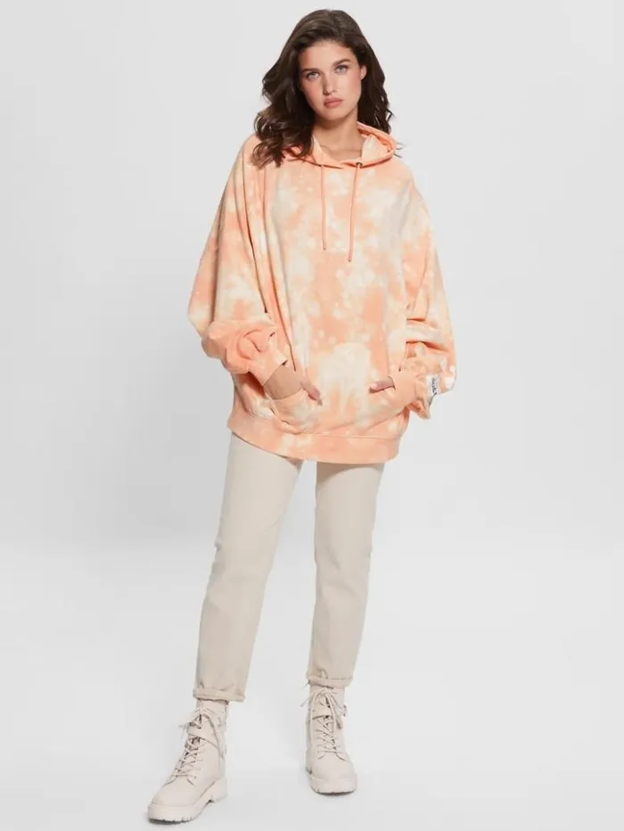 Women GUESS Sweaters and Knits Home Sweet Home Hoodie Hello Peach Multi