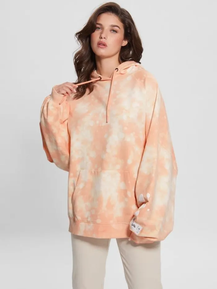 Women GUESS Sweaters and Knits Home Sweet Home Hoodie Hello Peach Multi