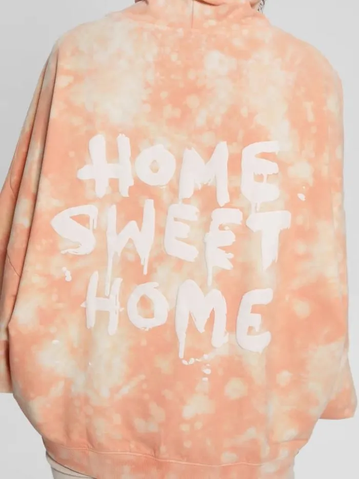 Women GUESS Sweaters and Knits Home Sweet Home Hoodie Hello Peach Multi