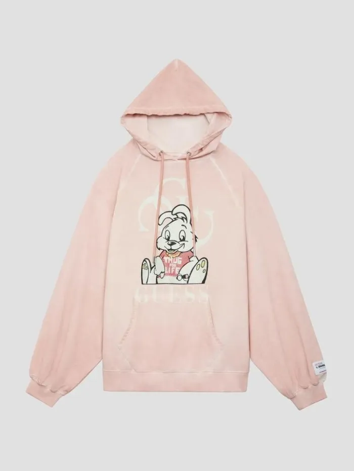 Women GUESS Sweaters and Knits Rhinestone Bunny Graphic Hoodie Smooth Pink Multi Women GUESS Sweaters and Knits Rhinestone Bunny Graphic Hoodie Smooth Pink Multi