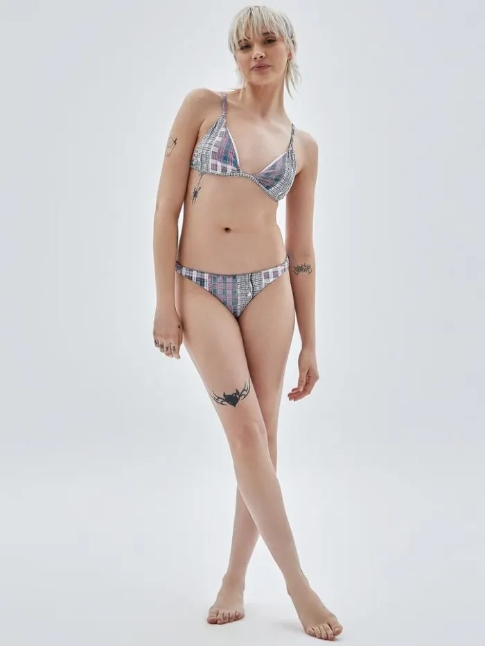 Women GUESS Swimwear GUESS Originals Plaid Bikini Bottoms Sandy Shore Multi