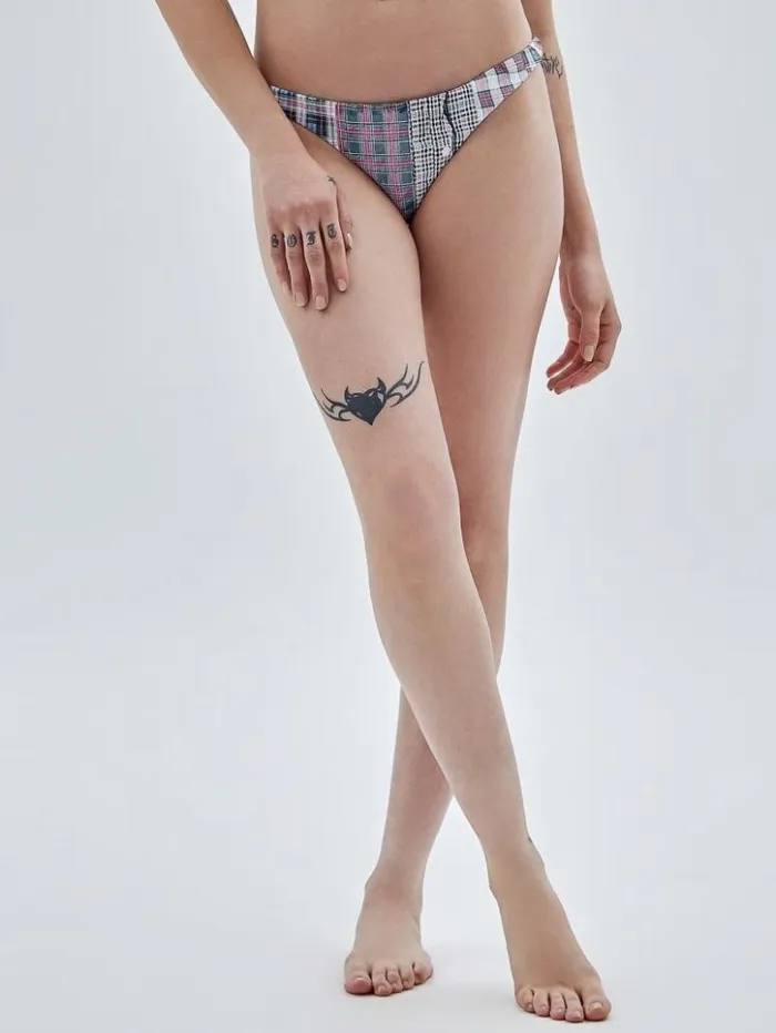 Women GUESS Swimwear GUESS Originals Plaid Bikini Bottoms Sandy Shore Multi