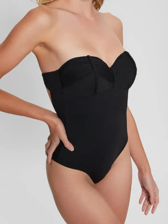 Women GUESS Swimwear Sweetheart Padded OnePiece Swimsuit Black
