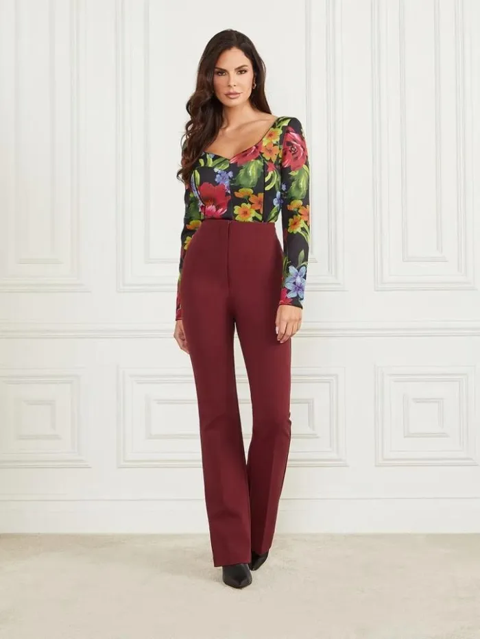 Women GUESS Tops Boldly Blooming Corset Top Boldly Blooming Print