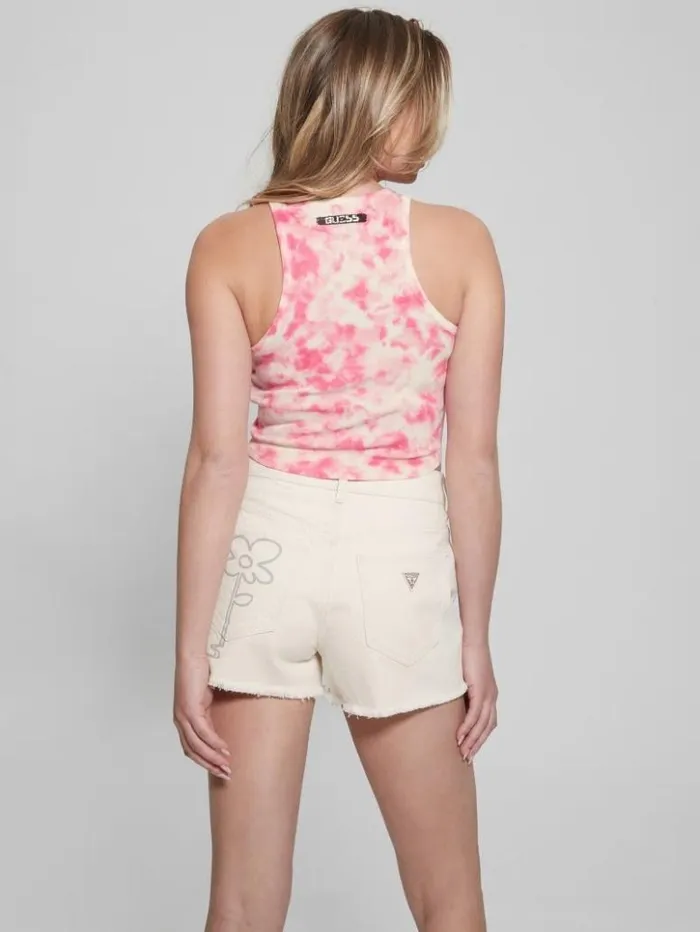 Women GUESS Tops Boy And Girl Graphic Tank Top Striking Fuchsia Pink Mul