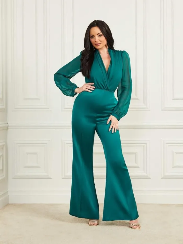 Women GUESS Tops Daria Bodysuit Ornate Teal