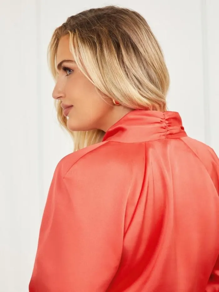 Women GUESS Tops Delilah Satin Bodysuit Citrus Paradisi