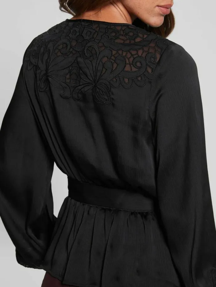 Women GUESS Tops Eco Adora Wrap Top Black