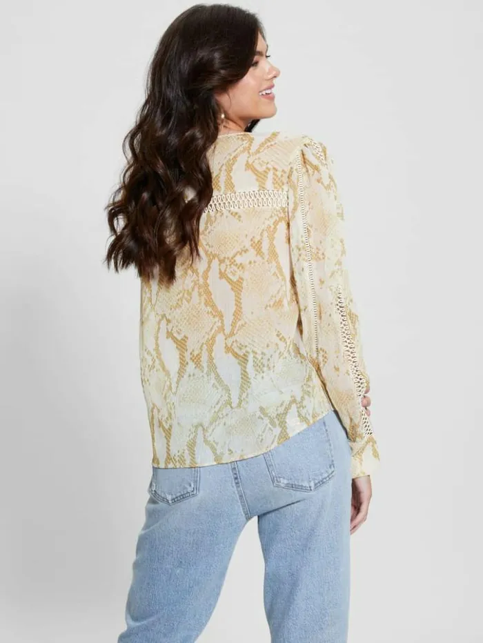Women GUESS Tops Eco Brigida Top Rambling Snake