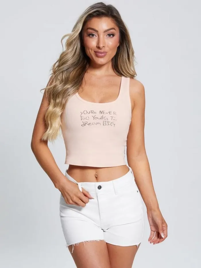 Women GUESS Tops Eco Dream Big Tank Top Blush Breeze