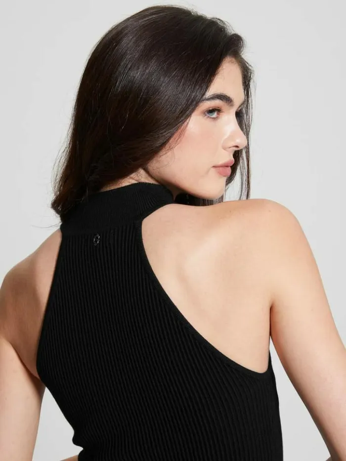 Women GUESS Tops Eco Shayna Mock Neck Top Black