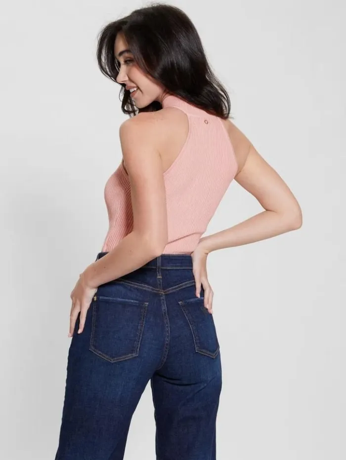 Women GUESS Tops Eco Shayna Mock Neck Top Smooth Pink